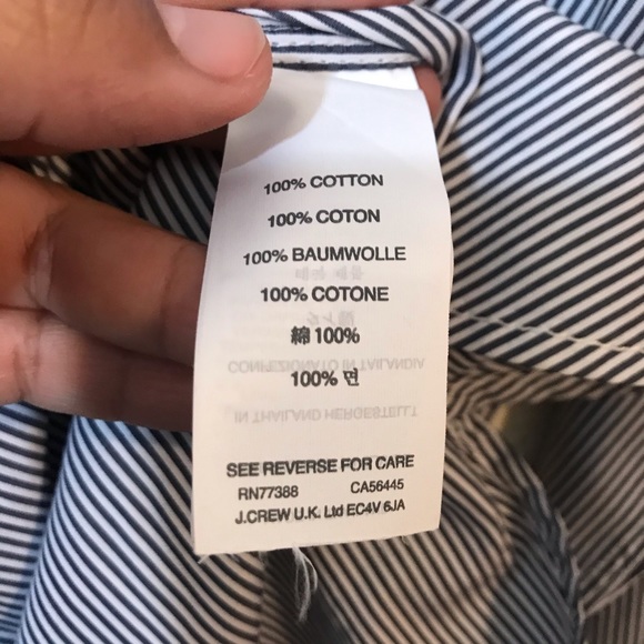 J. Crew Bip popover striped shirt SZ 2 - Picture 6 of 7